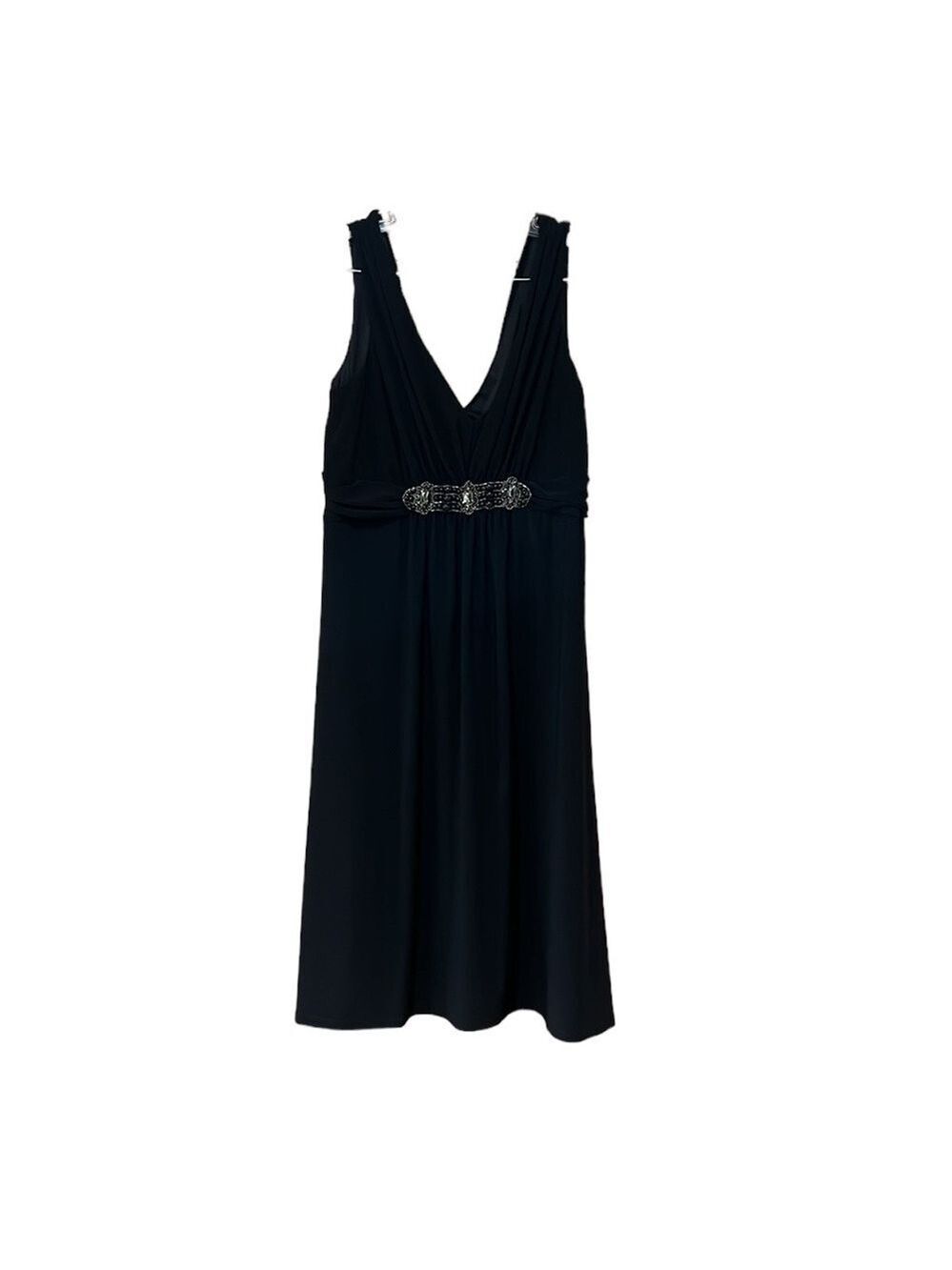 Evan Picone Black Sleeveless Jeweled Dress Size 8